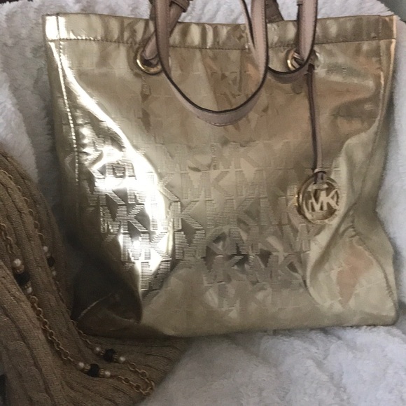 Michael Kors Handbags - MICHAEL KORS GOLD TOTE
